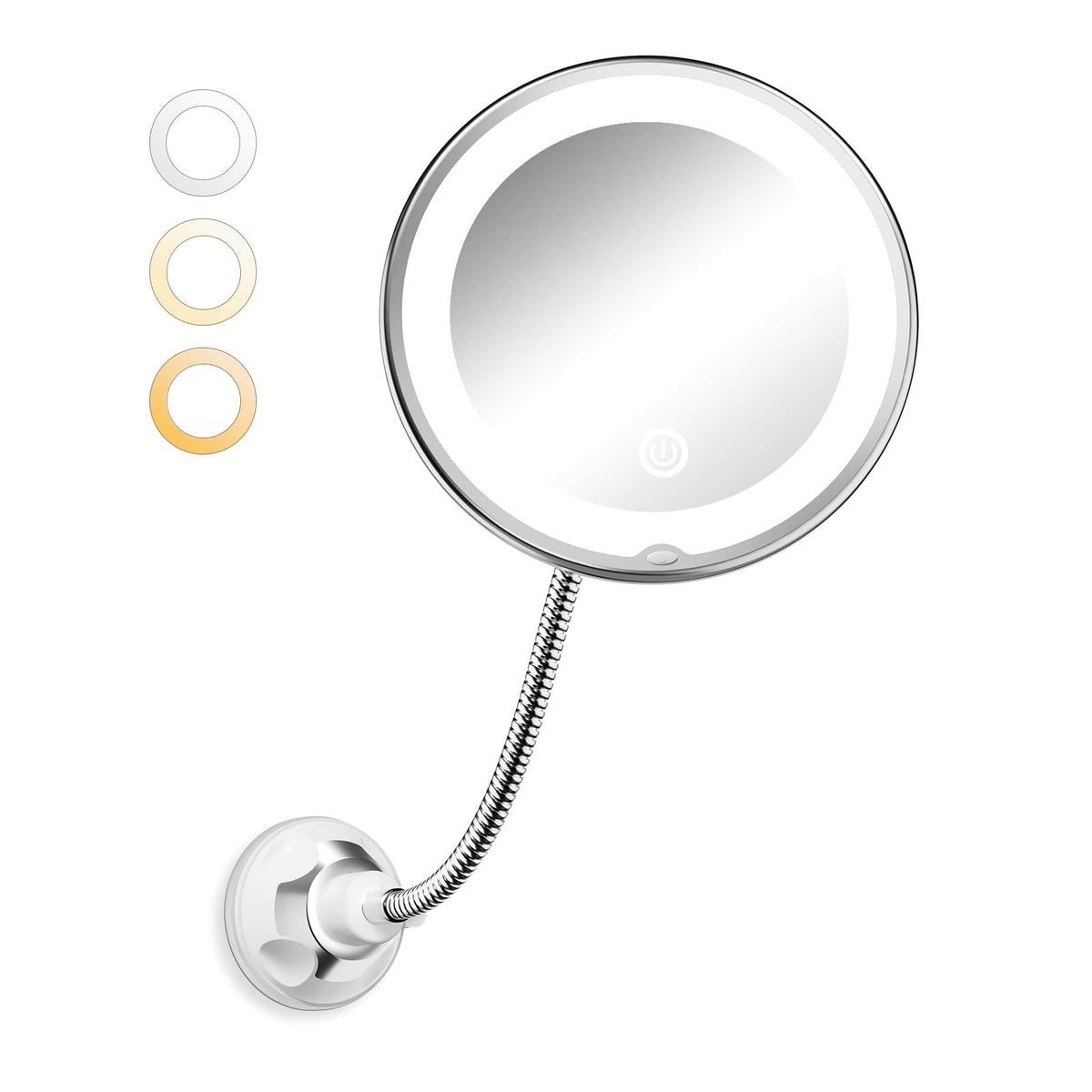 10x Magnifying Mirror with Light, Flexible Gooseneck Travel Make up Mirror