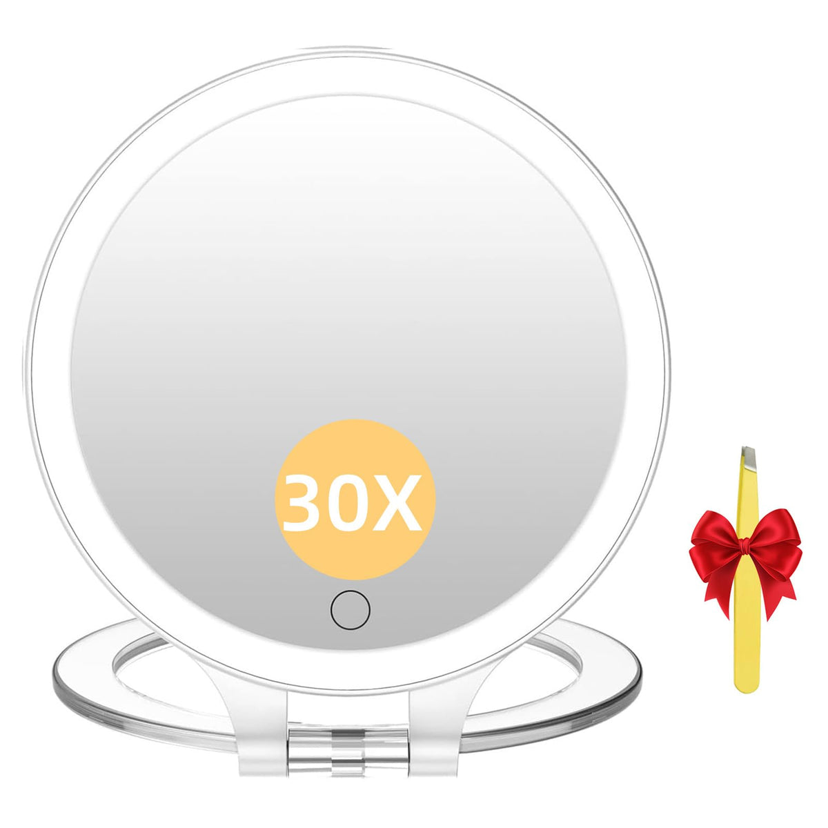 FASCINATE Travel 30X/1X Magnifying Mirror with Light Double Sided Mirror