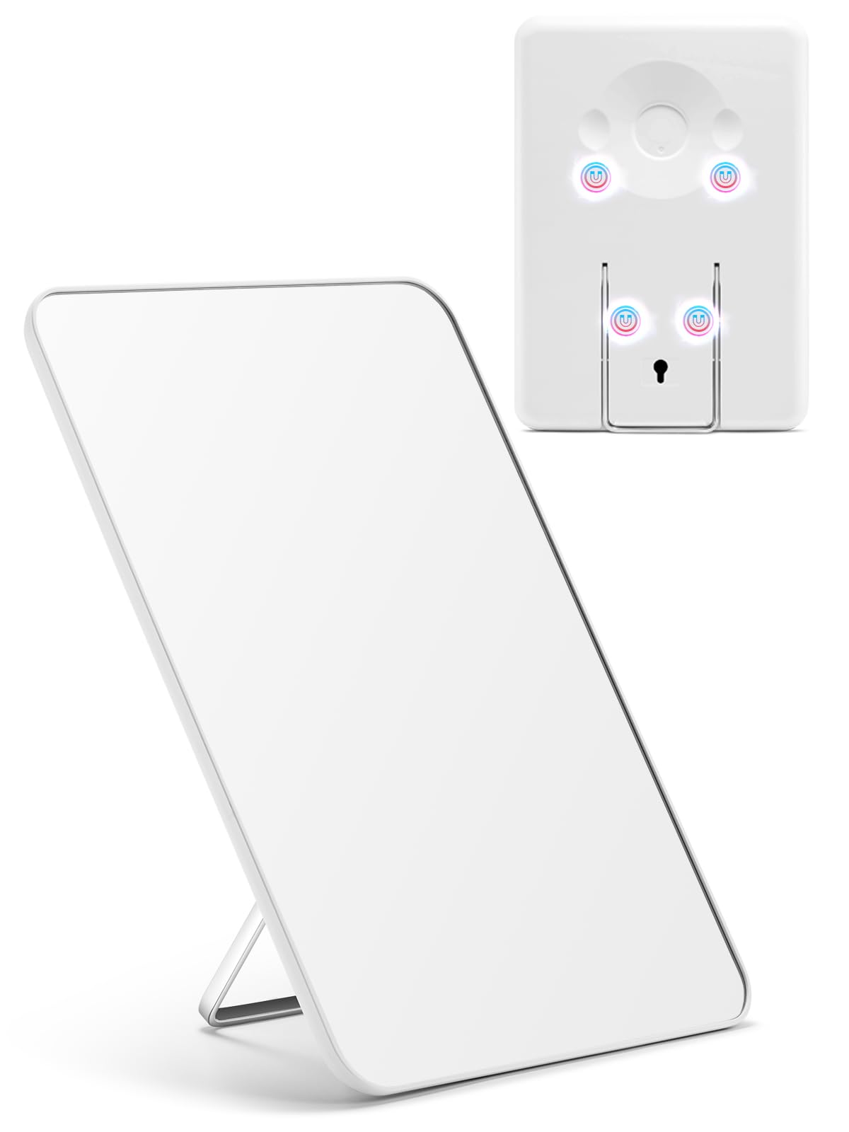OMIRO 8 x 5 in Desk Makeup Mirror with Stand and Hanging Hole, White