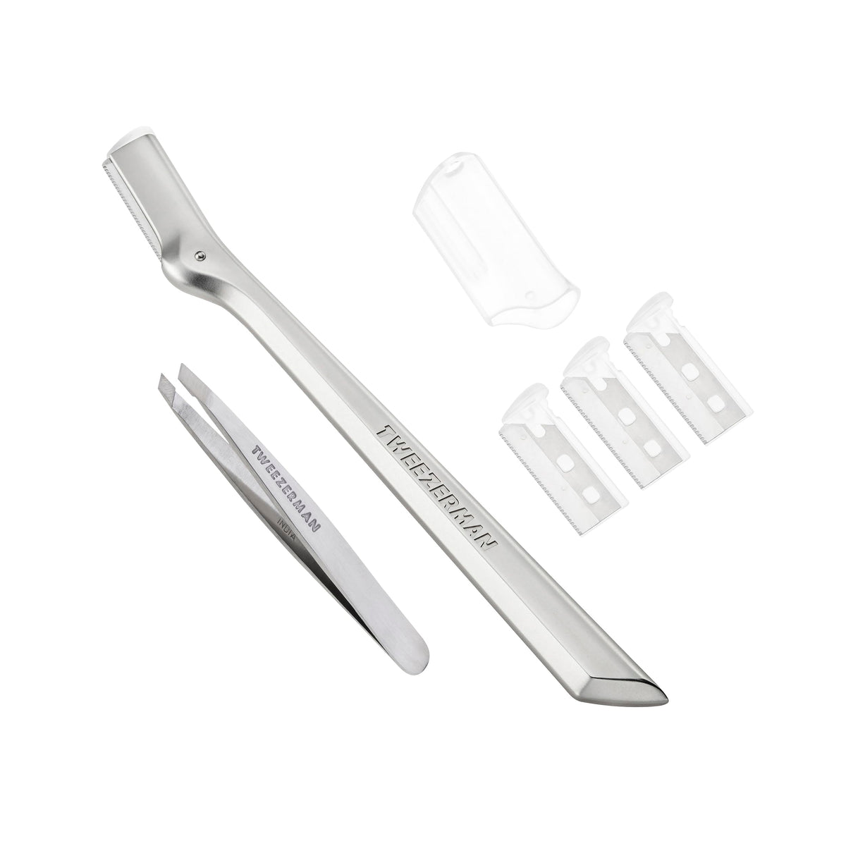 Tweezerman Eyebrow Razor with 3 Replacement Blades & Safety Cap