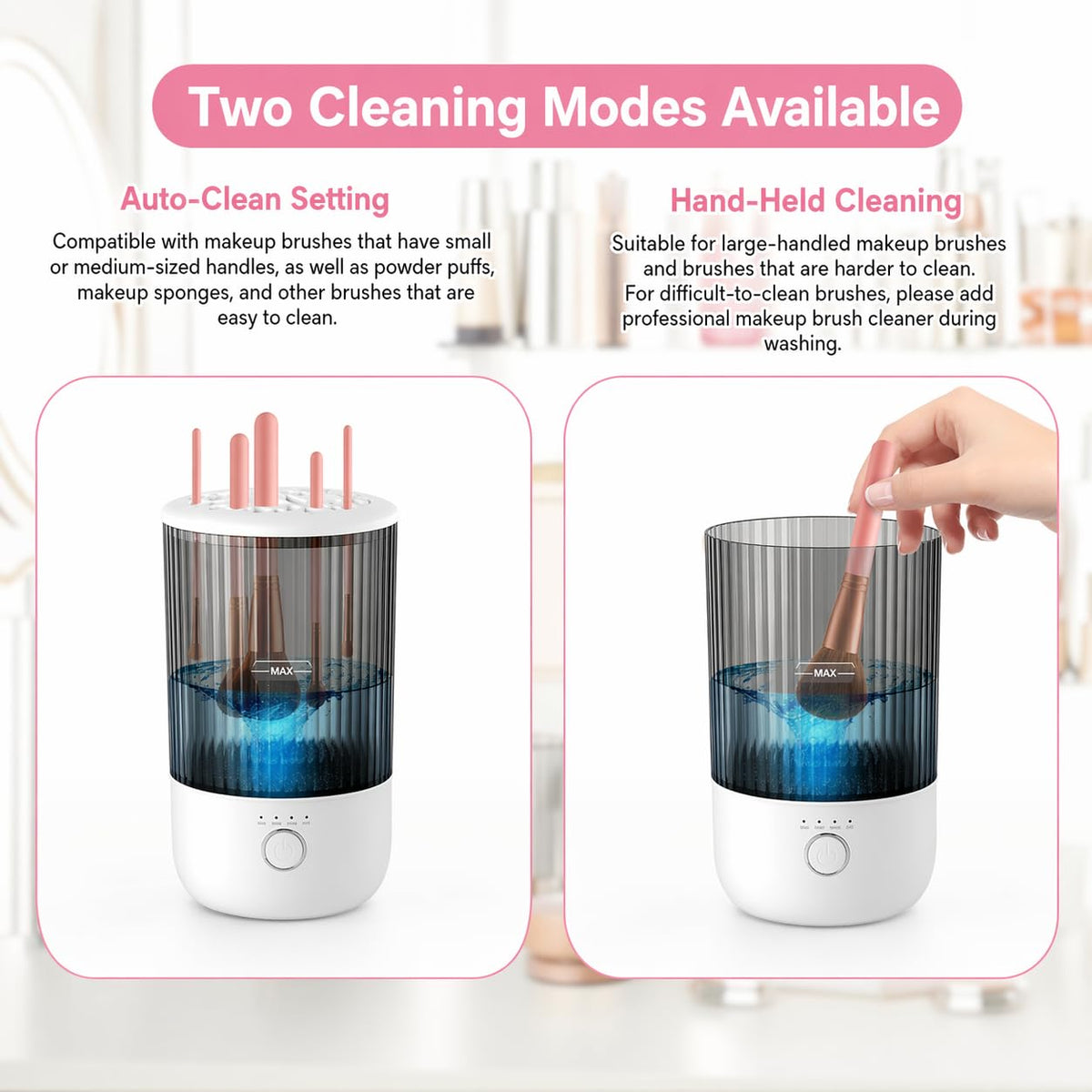Electric Makeup Brush Cleaner Machine, Fits Most Brushes, Sponges and Puffs
