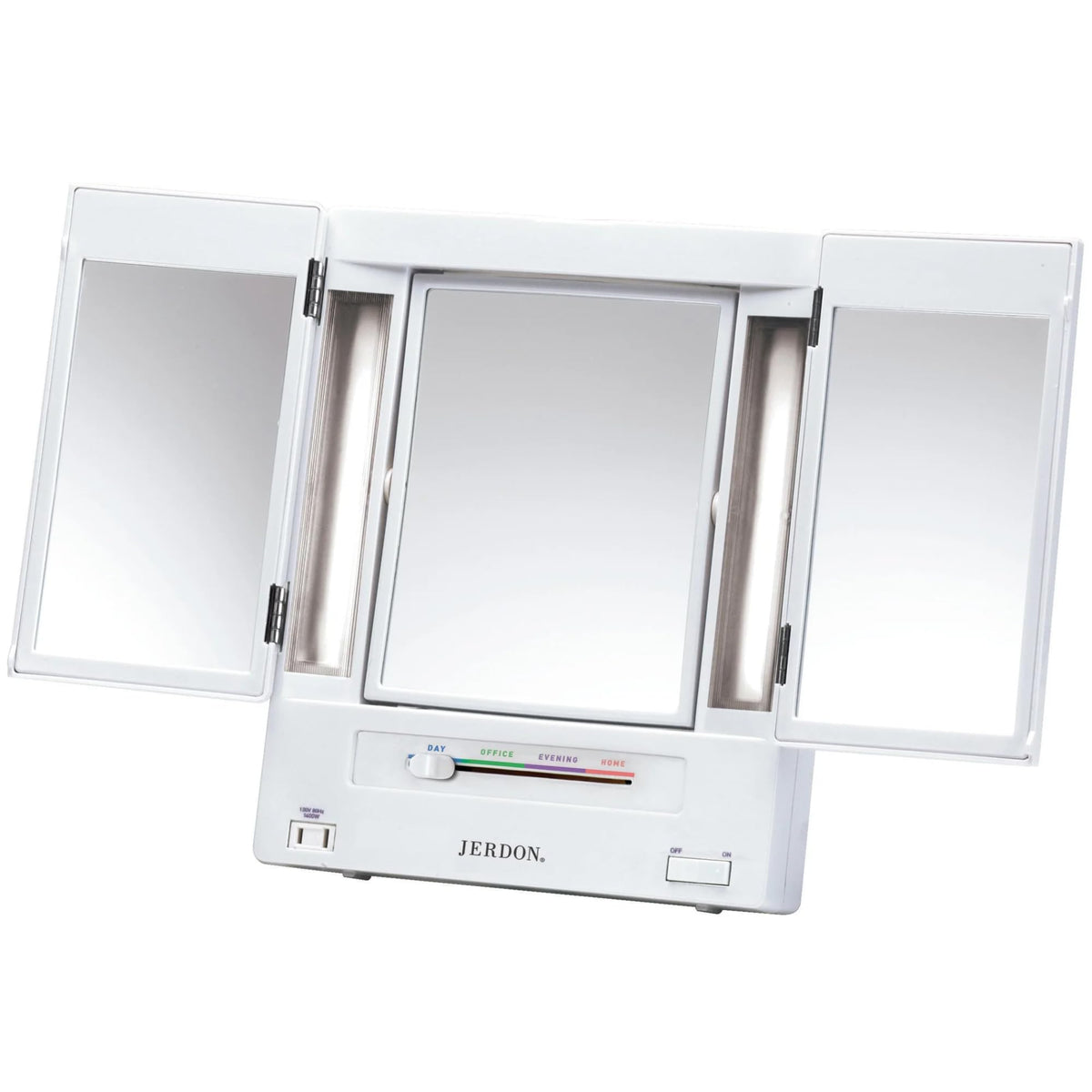 JERDON Lighted Makeup Mirror with 5X Magnification - White - JGL9W