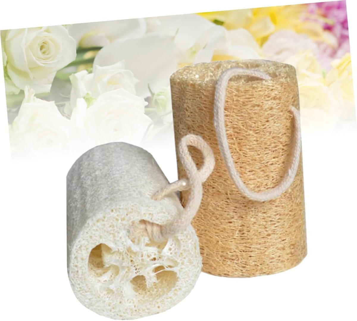 Natural Loofah Bath Shower Sponge 2Pcs Body Scrubber for Scrubbing