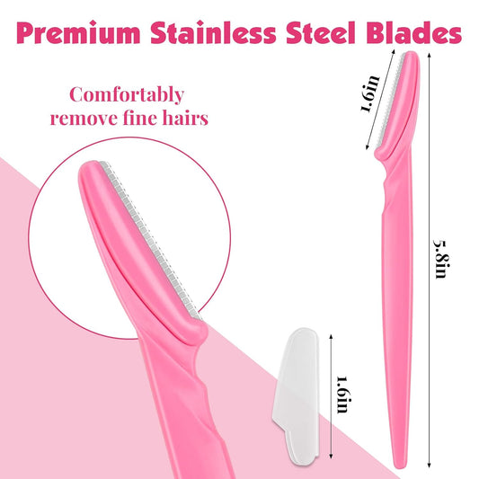 100 Pcs Eyebrow and Face Razors for Women and Men, Multi-Color Facial Shavers with Protective Covers, Safe for Beginners