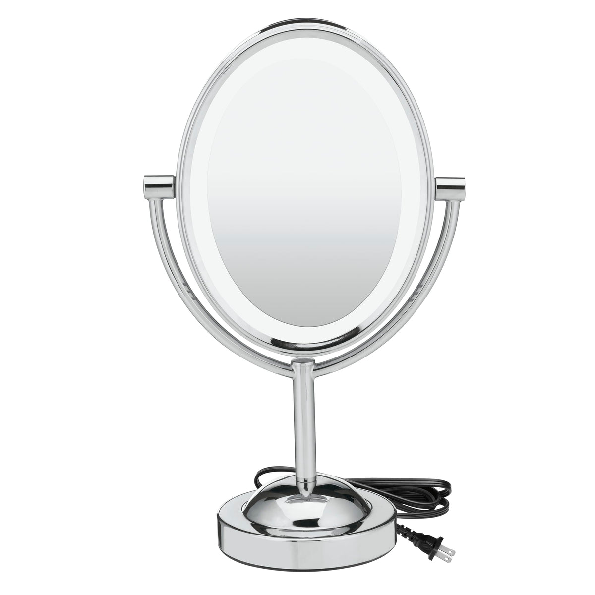 Conair Lighted Makeup Mirror, LED Vanity Mirror, 1X/7X Magnifying Mirror, Double Sided, Corded in Polished Chrome
