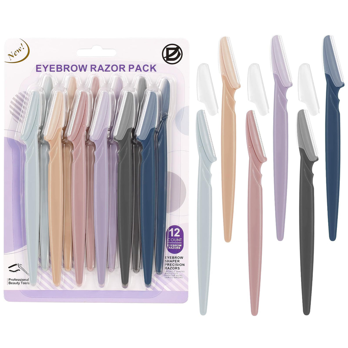 D 6 Pcs Face Razors for Women, Eyebrow Razors and Dermaplane Tool