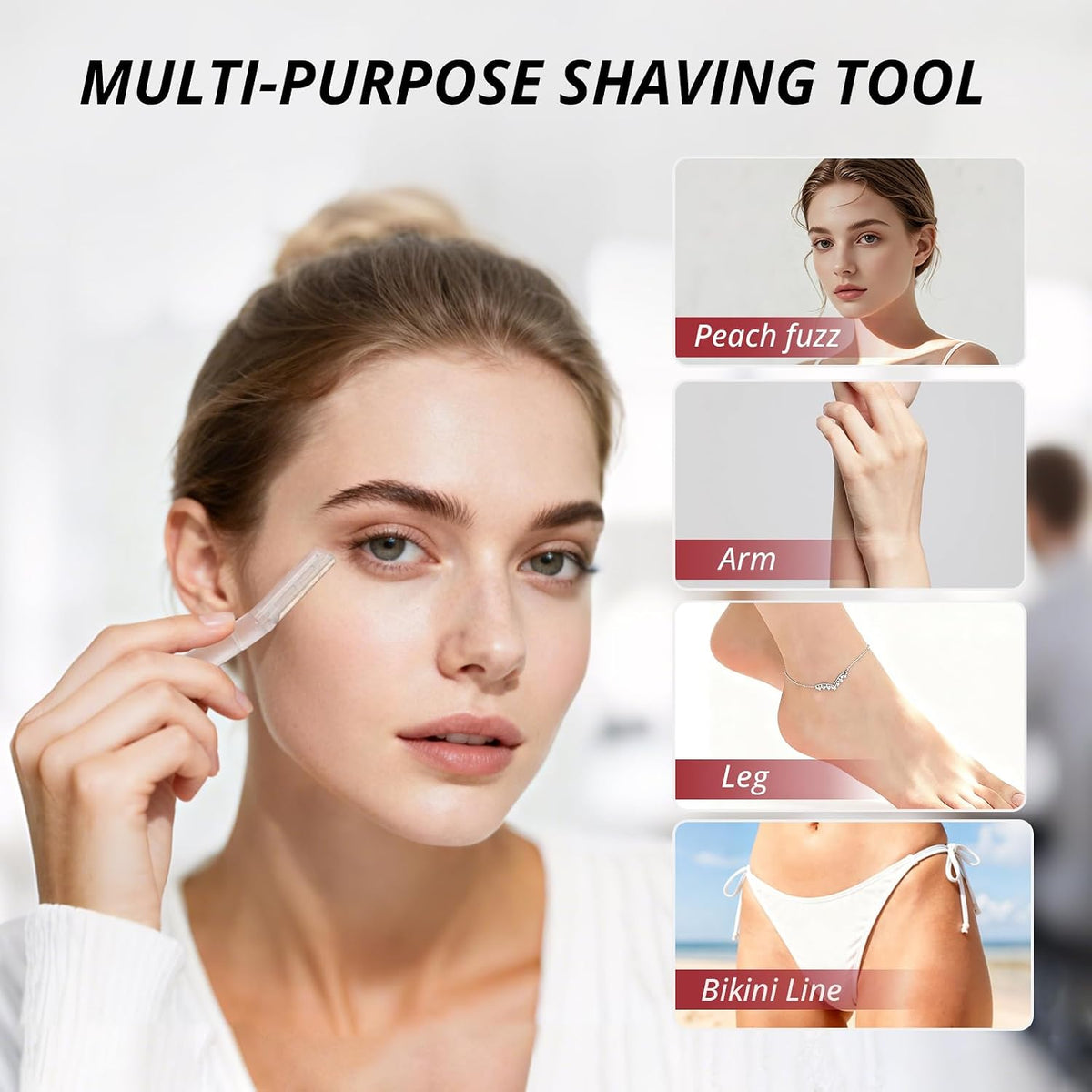 Dermaplane Razor for Women Face, 10PCS Eyebrow Razors, Dermaplaning Tool with Storage Case, Professional Face Razors for Peach Fuzz Removal, Eyebrow Shaping, Smooth Skin & Gentle Exfoliation