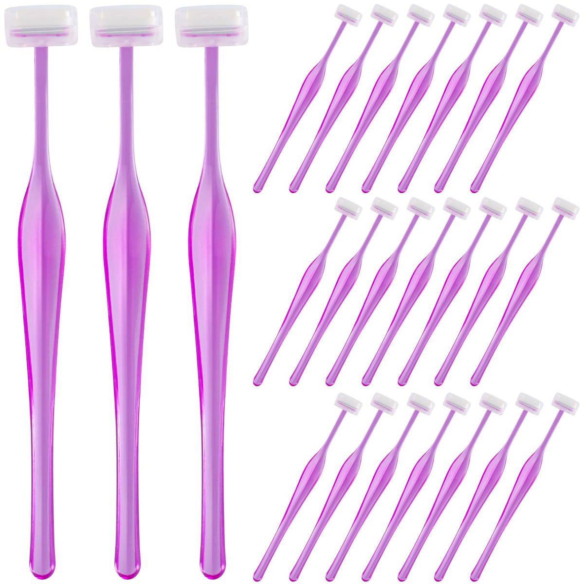 PAGOW 24pcs Eyebrow Razor, T-Shape Facial Razors for Women & Men, Black