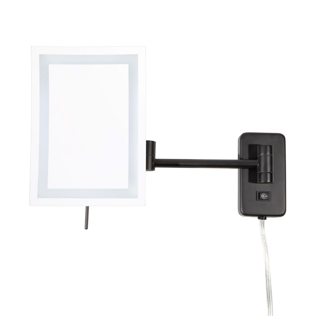 JERDON Hardwired Wall-Mount Makeup Mirror - 5X/1X - Nickel - JRT710NLD
