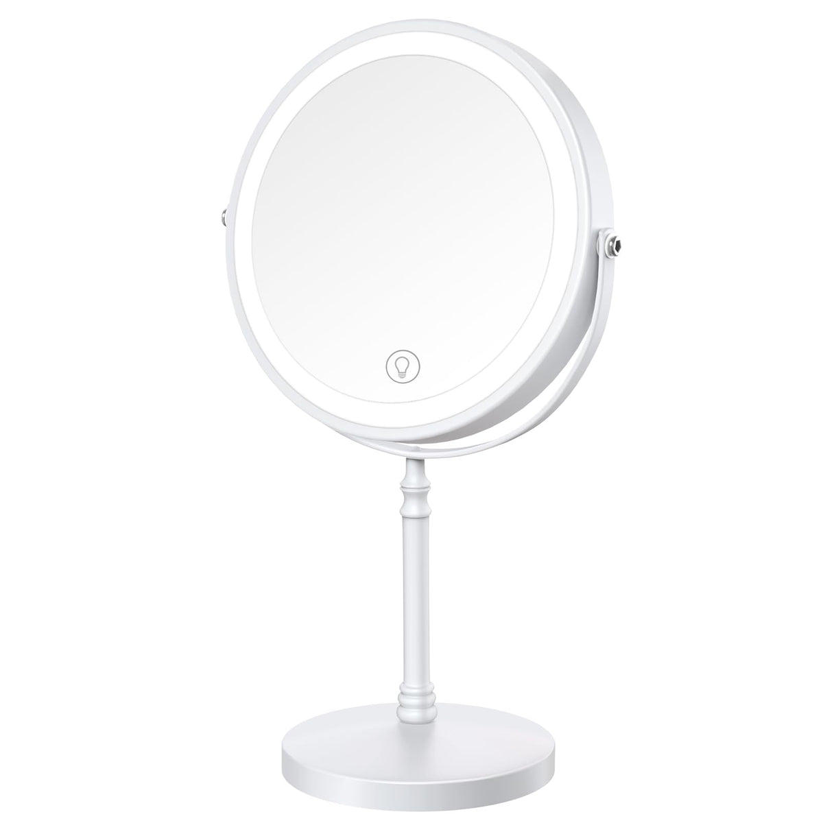 DEIOVWXS Makeup Mirror, Rechargeable Vanity Mirror with 3 Lights, 1X/10X