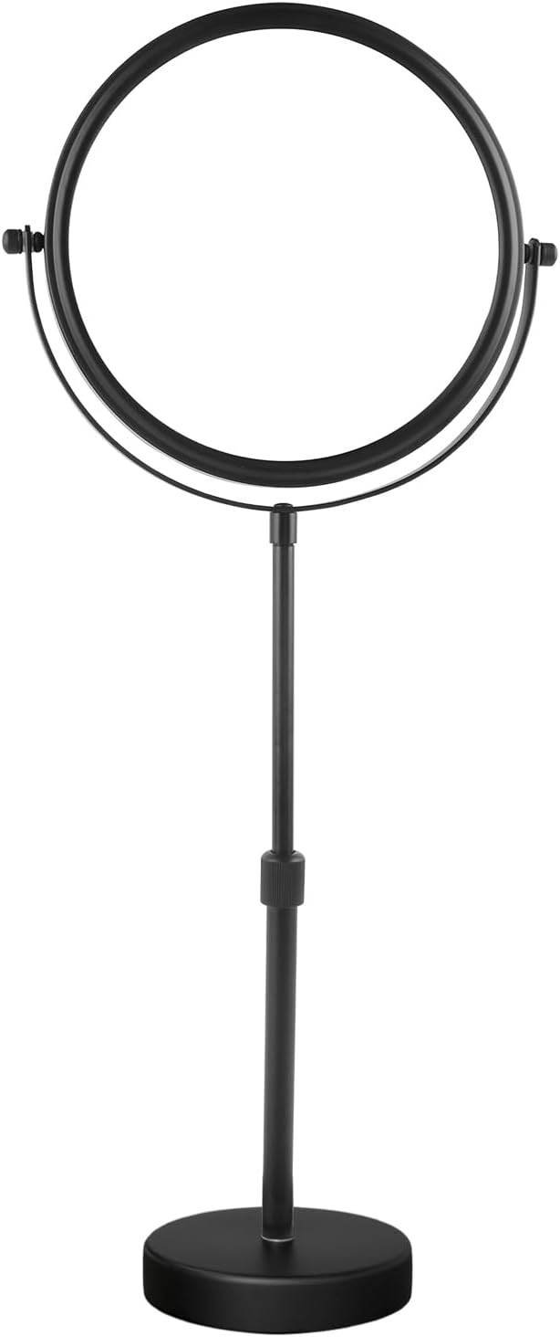 Nicesail Taller Tabletop Makeup Mirror, 8 Inch 5X Magnified, Matte Black