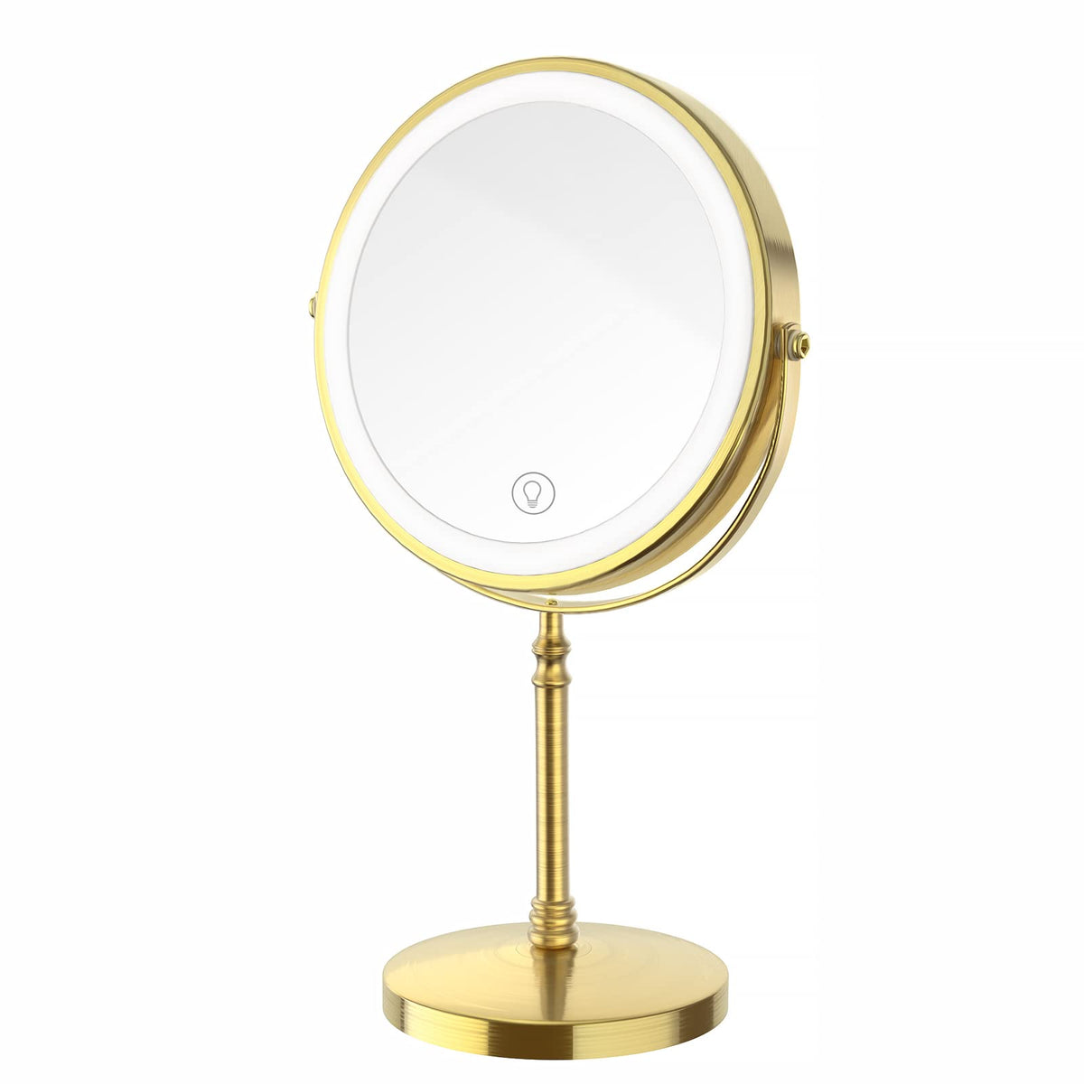 DEIOVWXS Makeup Mirror, Rechargeable Vanity Mirror with 3 Lights, 1X/10X