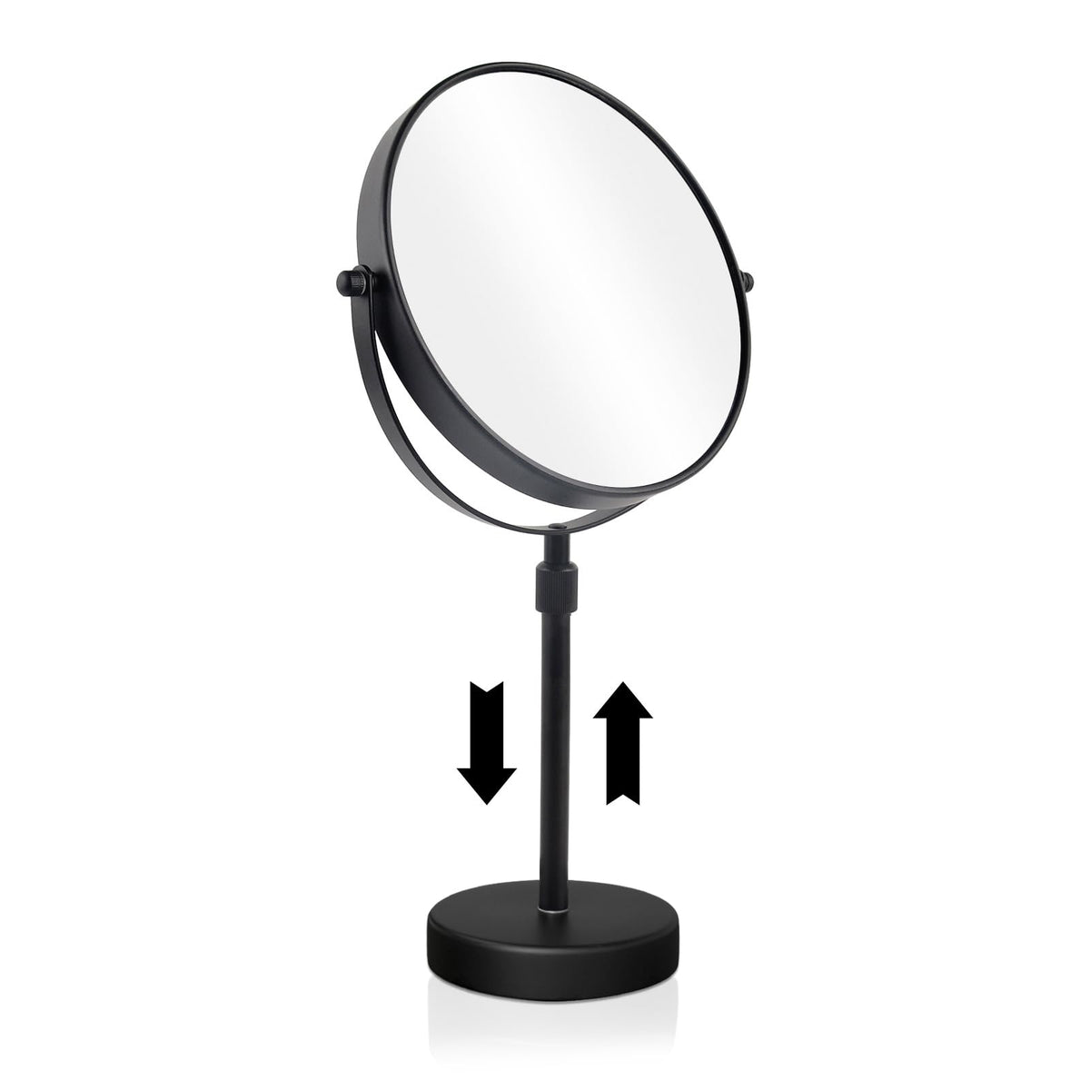 Nicesail Taller Tabletop Makeup Mirror, 8 Inch 5X Magnified, Matte Black