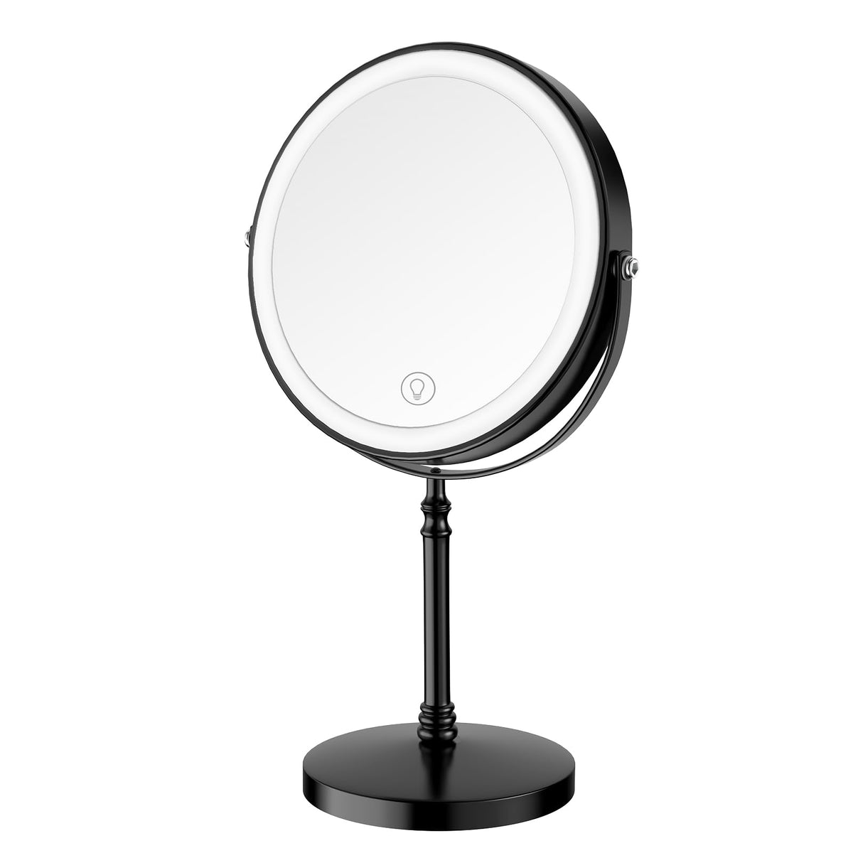 DEIOVWXS Makeup Mirror, Rechargeable Vanity Mirror with 3 Lights, 1X/10X