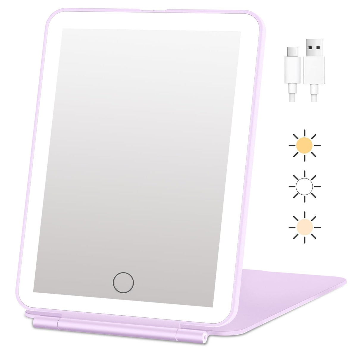 FUNTOUCH Rechargeable Travel Makeup Mirror with 72 Led Lights