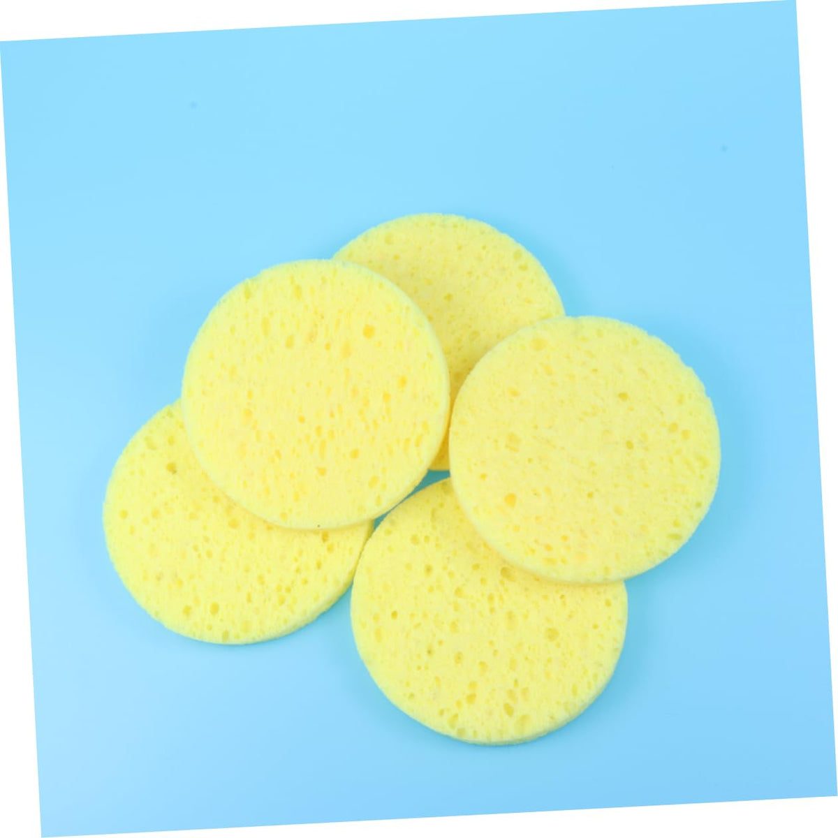 12pcs Thickened Facial Cleansing Sponge Makeup Remover Gentle Exfoliating Face Wash Puff for Daily Skin Care Yellow Opp Bag