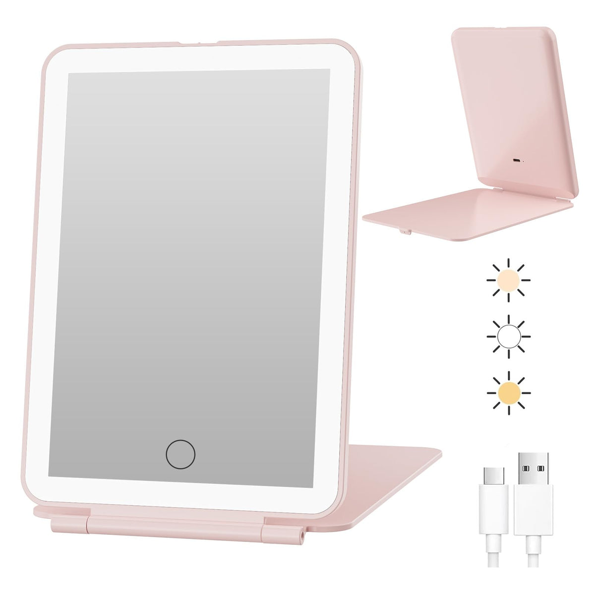 FUNTOUCH Rechargeable Travel Makeup Mirror with 72 Led Lights
