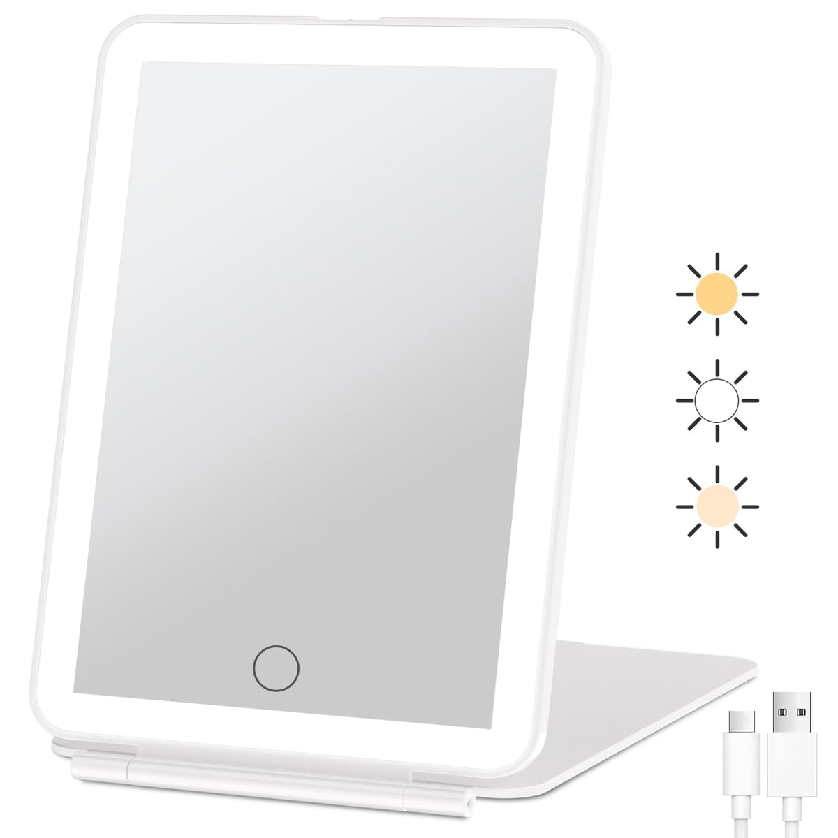FUNTOUCH Rechargeable Travel Makeup Mirror with 72 Led Lights
