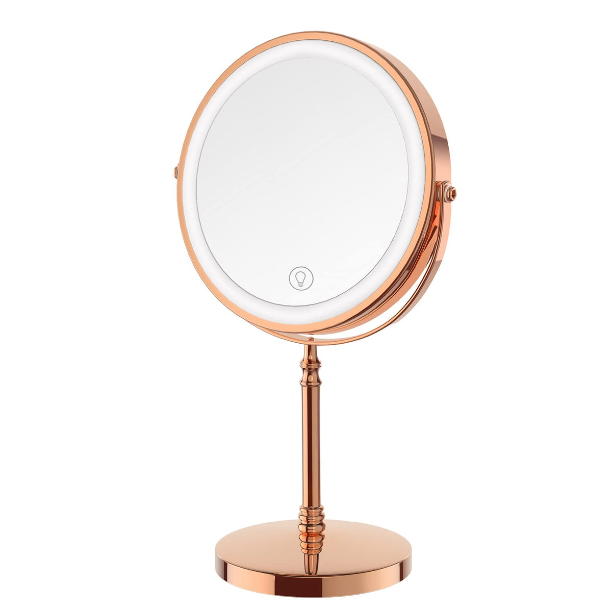 DEIOVWXS Makeup Mirror, Rechargeable Vanity Mirror with 3 Lights, 1X/10X