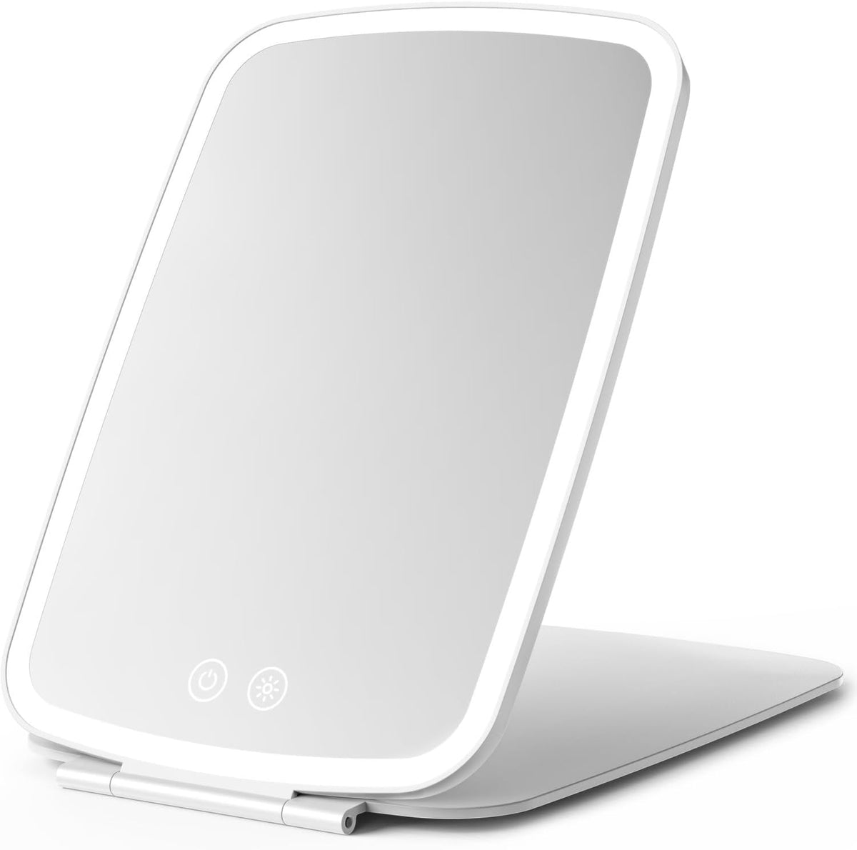 NEZZOE Portable Makeup Mirror, Large Travel Mirror with Light, 10”x7” White