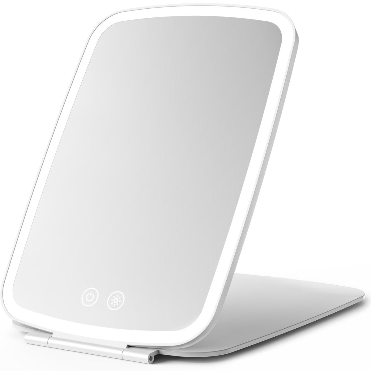 NEZZOE Portable Makeup Mirror, Large Travel Mirror with Light, 10”x7” White