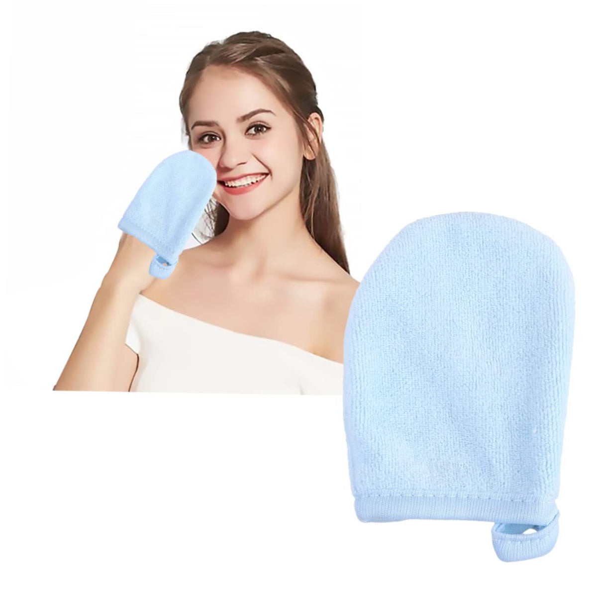 MERRYHAPY 3pcs Facial Cleaning Gloves Makeup Removal Puff Powder Puff Gentle Face Cleanser for Skin Types