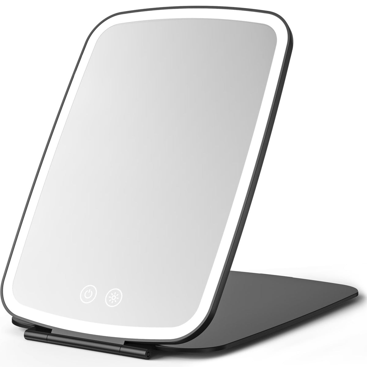 NEZZOE Portable Makeup Mirror, Large Travel Mirror with Light, 10”x7” White
