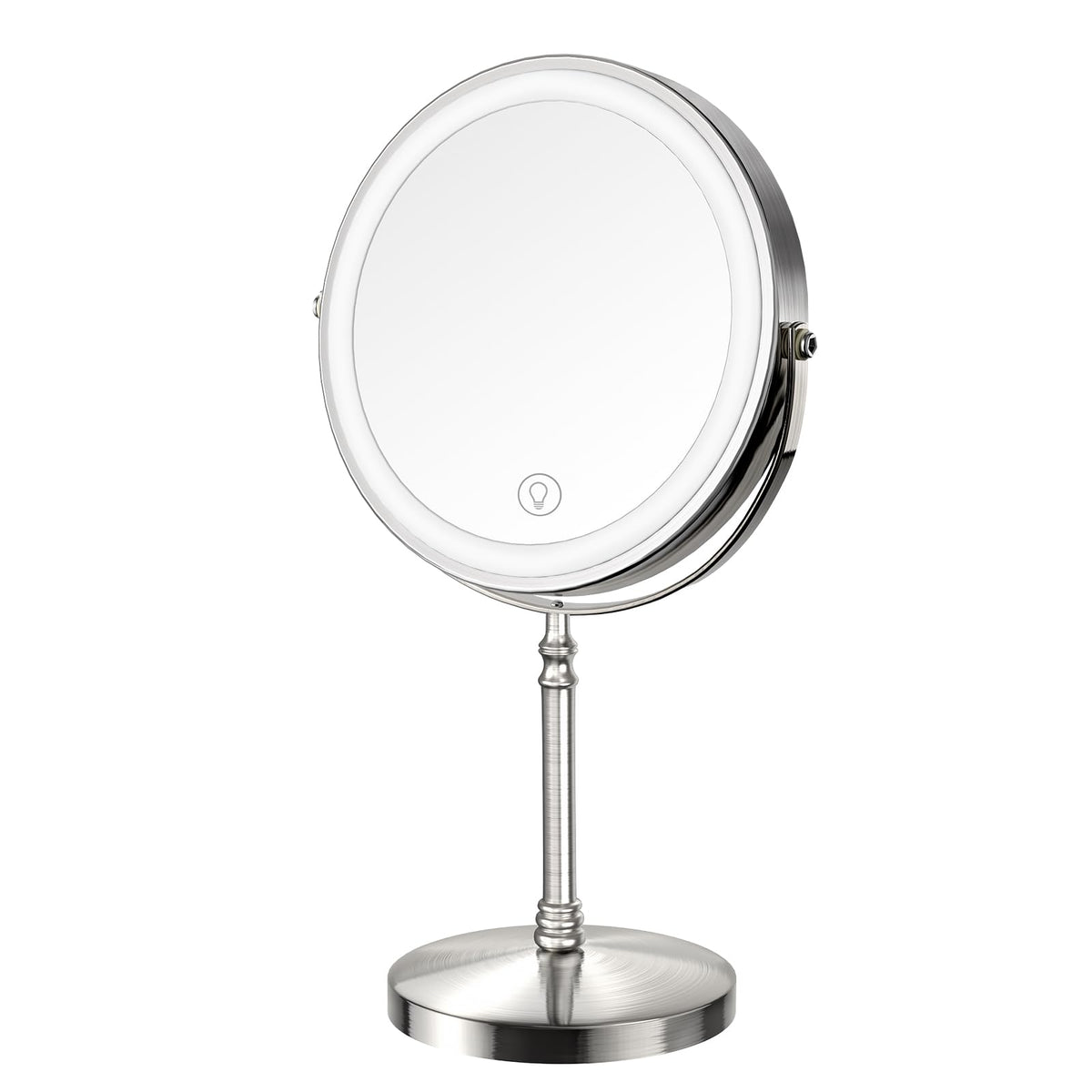 DEIOVWXS Makeup Mirror, Rechargeable Vanity Mirror with 3 Lights, 1X/10X