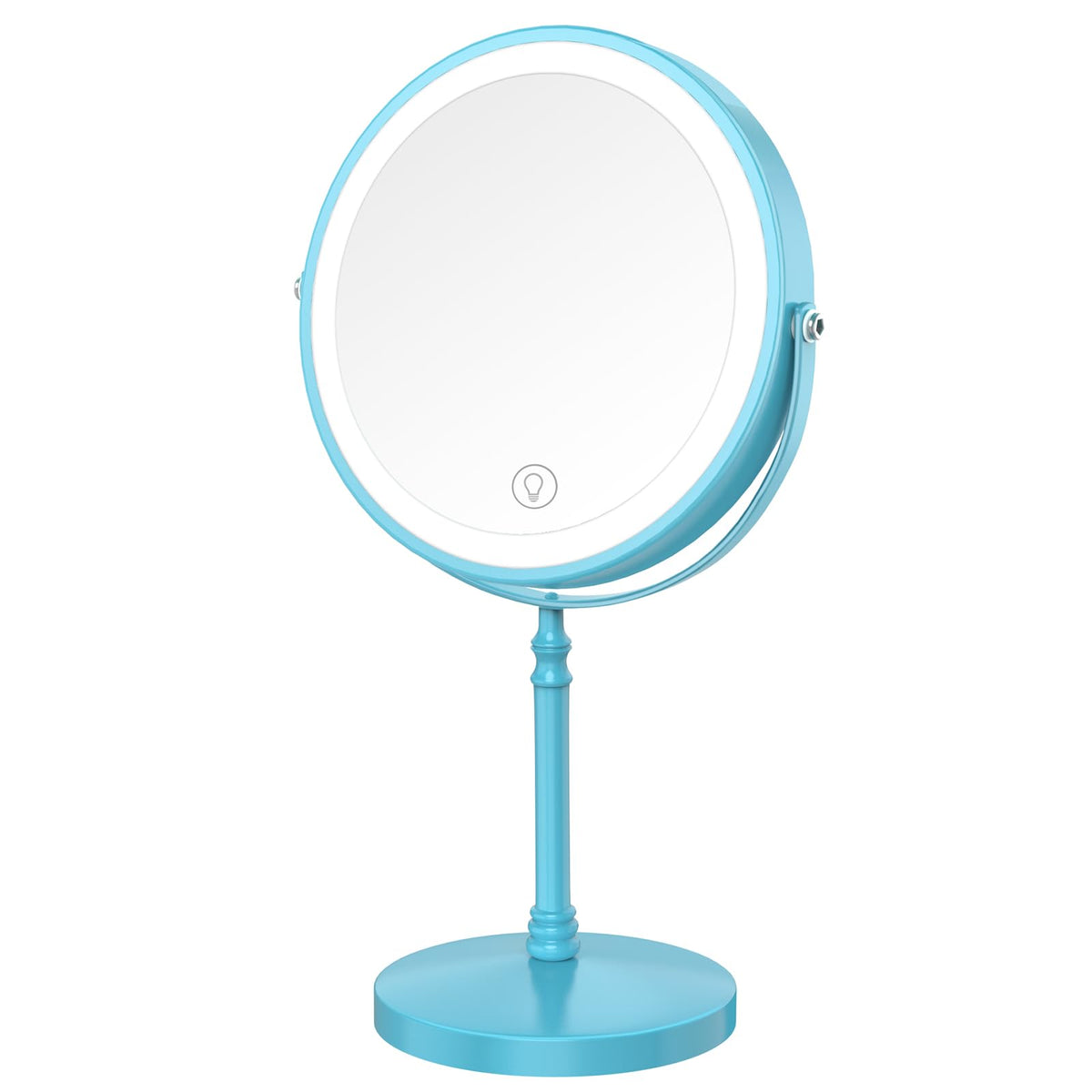 DEIOVWXS Makeup Mirror, Rechargeable Vanity Mirror with 3 Lights, 1X/10X