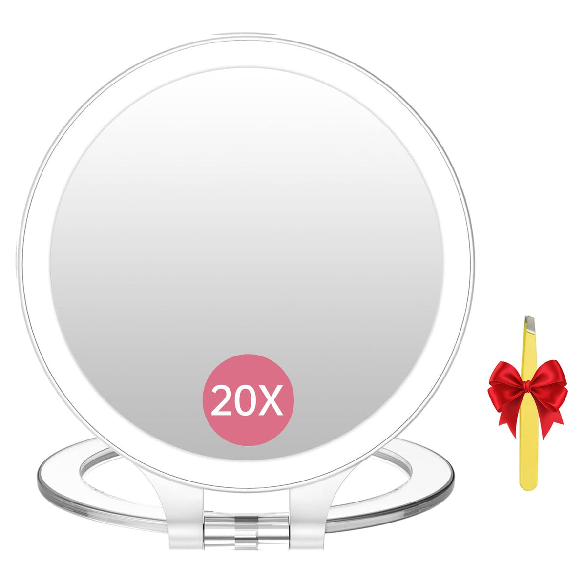 FASCINATE Travel 30X/1X Magnifying Mirror with Light Double Sided Mirror