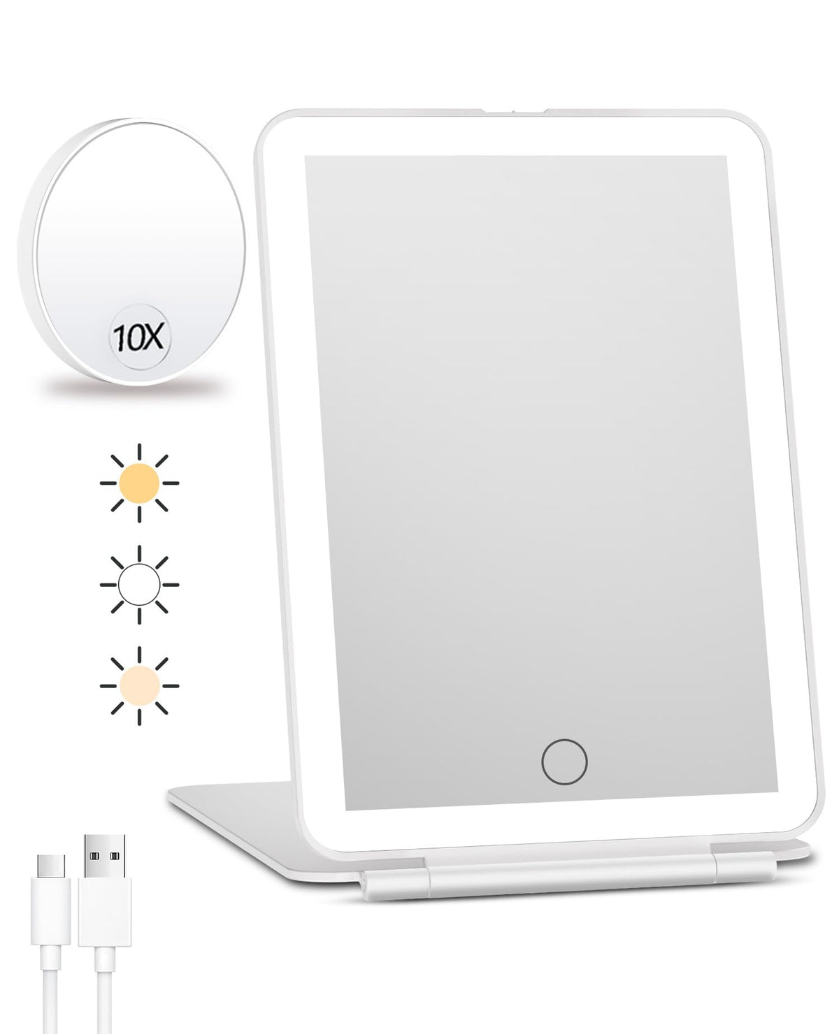 FUNTOUCH Rechargeable Travel Makeup Mirror with 72 Led Lights