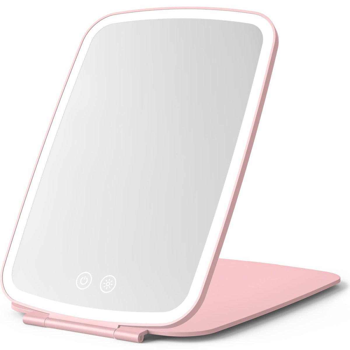 NEZZOE Portable Makeup Mirror, Large Travel Mirror with Light, 10”x7” White