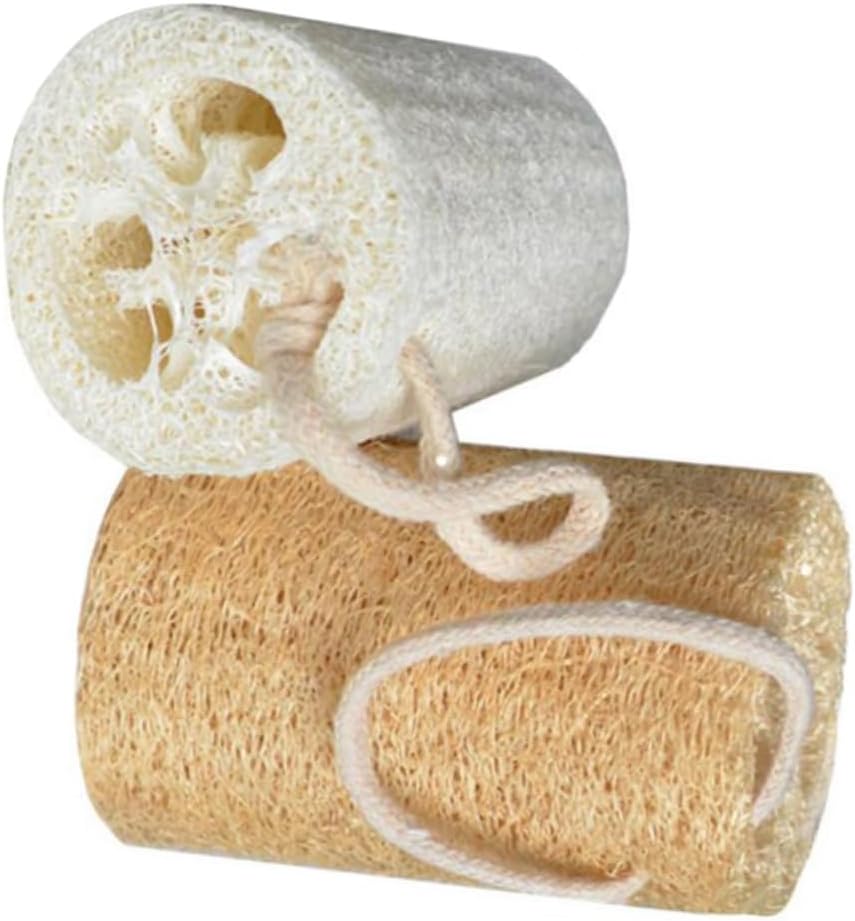 Natural Loofah Bath Shower Sponge 2Pcs Body Scrubber for Scrubbing