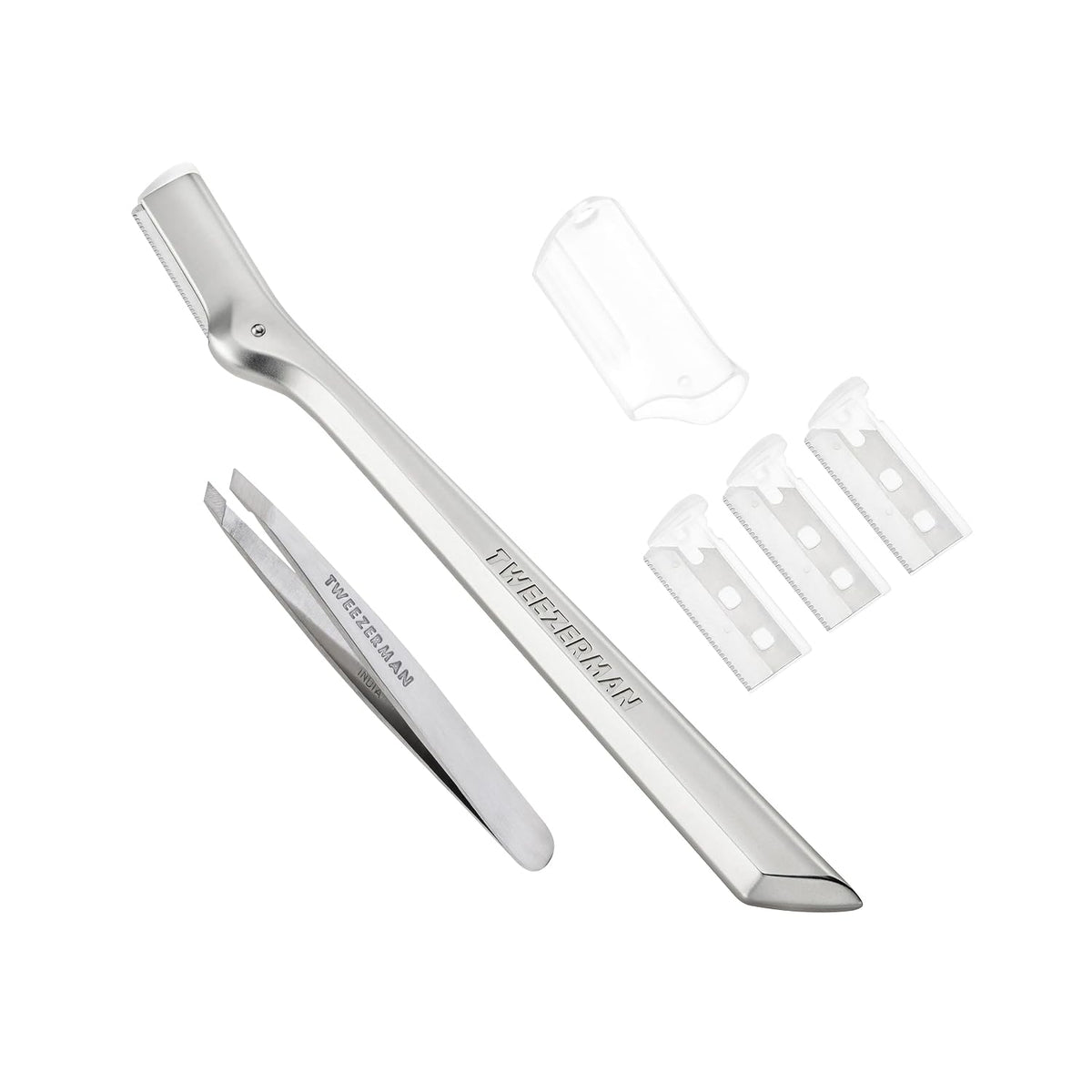 Tweezerman Eyebrow Razor with 3 Replacement Blades & Safety Cap