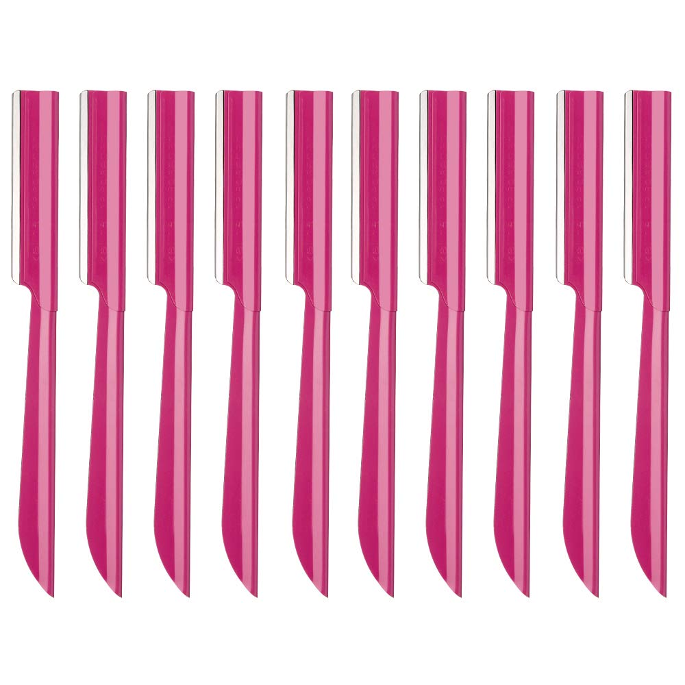 Eyebrow Trimmer, Completely Stainless Steel Eyebrow Razor Shaper for Men and Women, Grooming Shavers(10 pcs/box)