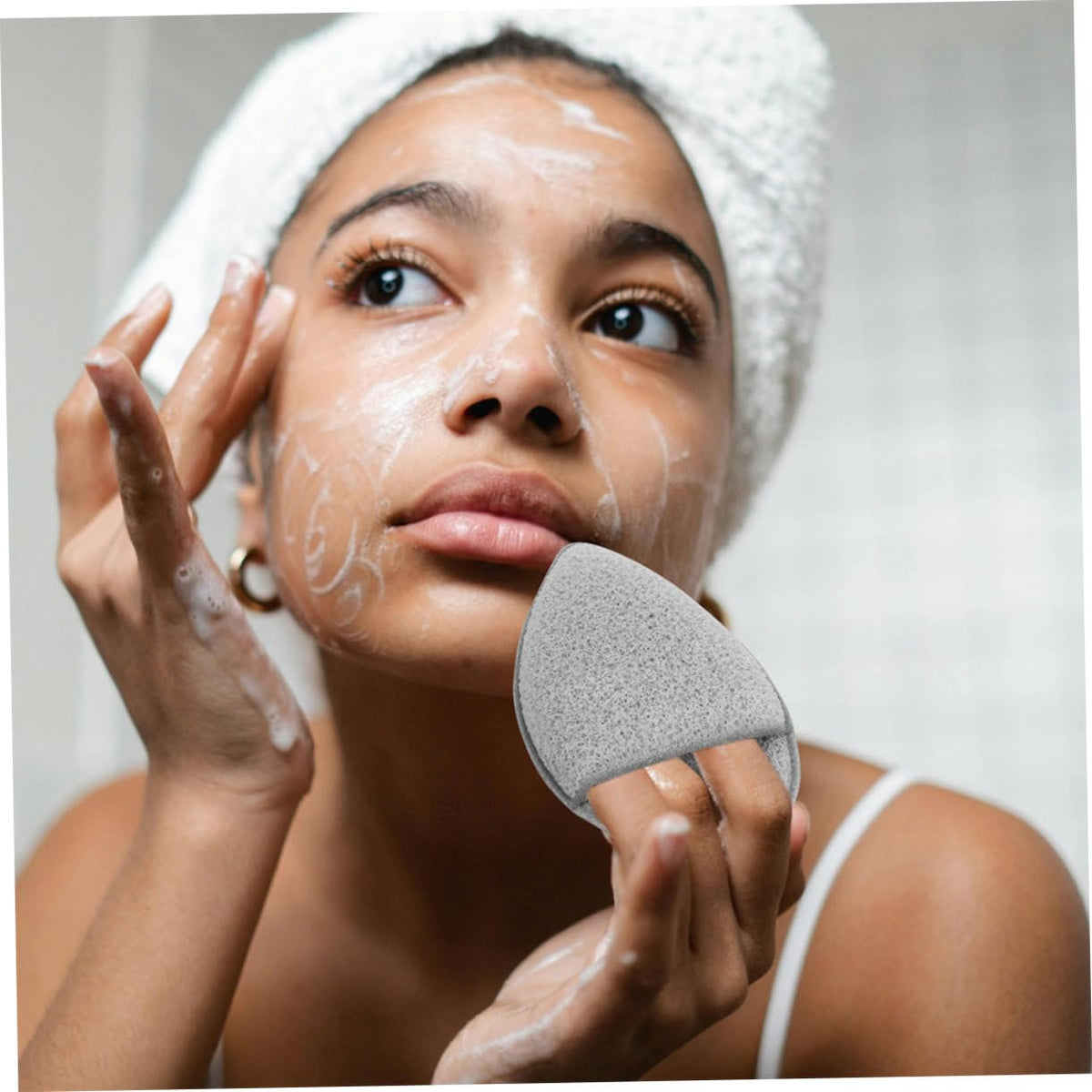 CALLARON 4pcs Soft Face Scrubber Exfoliator Puff Makeup Remover Facial Cleanser Sensitive Skin Safe