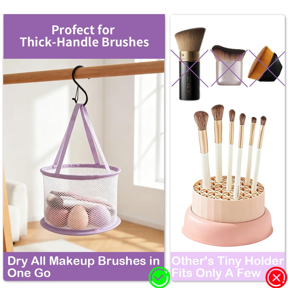 Makeup Brush Cleaner Mat & Drying Basket, Makeup Brush Cleaner and Dryer, Make Up Brush Cleaner Pad & Solution 3 In 1, Brush Cleaner Make Up Tool
