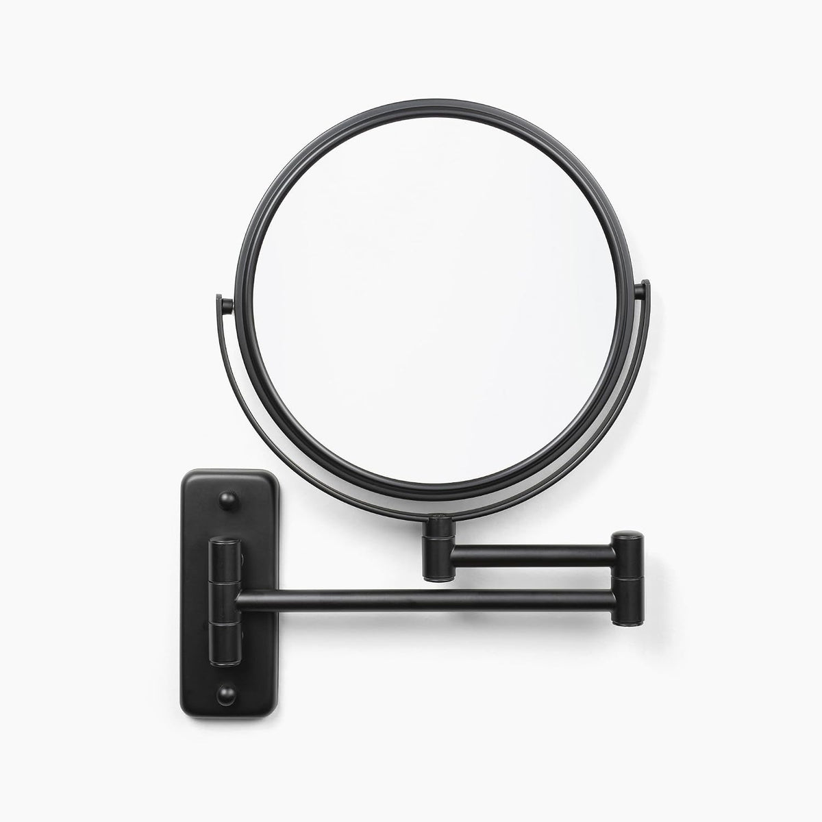 JERDON Wall-Mounted Makeup Mirror - 5X Magnification - Black - JP7506BK
