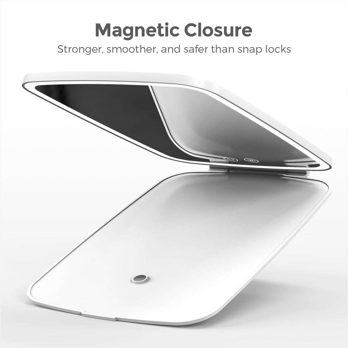 NEZZOE Portable Makeup Mirror, Large Travel Mirror with Light, 10”x7” White