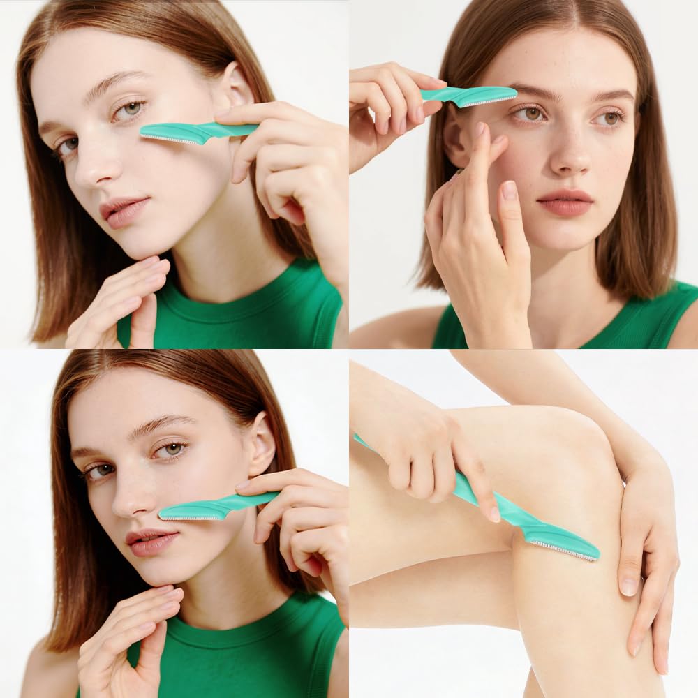 Women's Dermaplane Razor Eyebrow Razor with Blade Cover Face Razors for Women & Men Face Shaver Peach Fuzz Remover