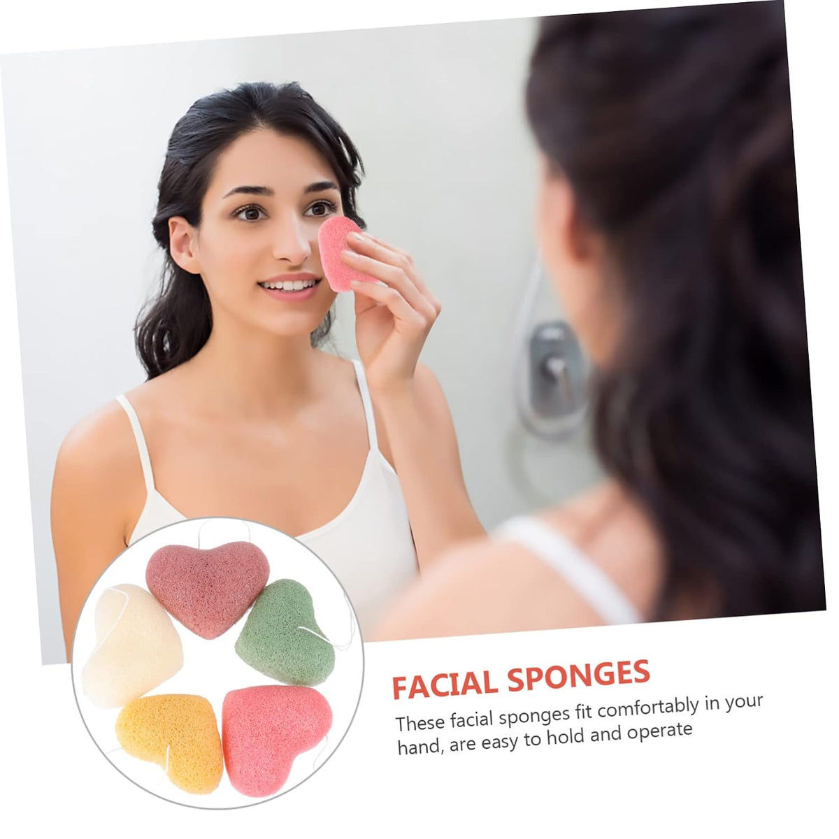 Heart Shape Cleansing Face Sponges 5 Piece Sponge for Deep Cleansing