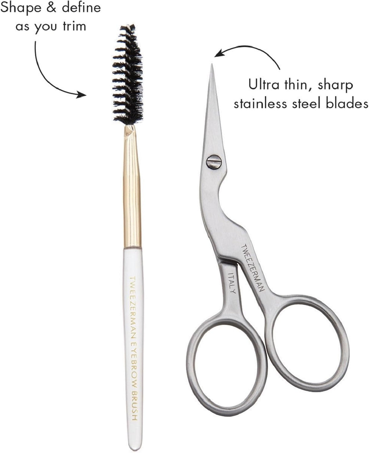 Tweezerman Eyebrow Shaping Scissors & Brush Stainless Steel