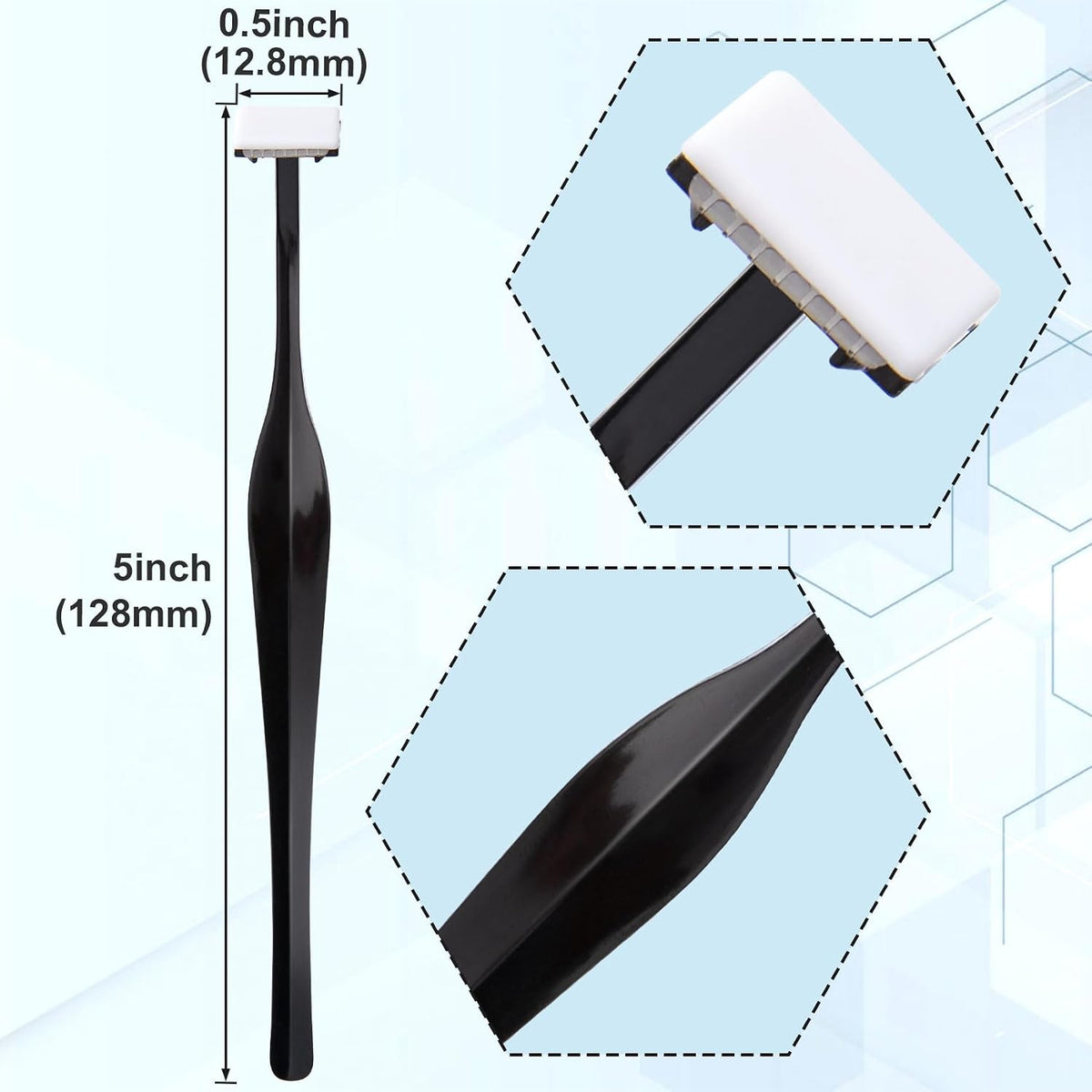 PAGOW 24pcs Eyebrow Razor, T-Shape Facial Razors for Women & Men, Black