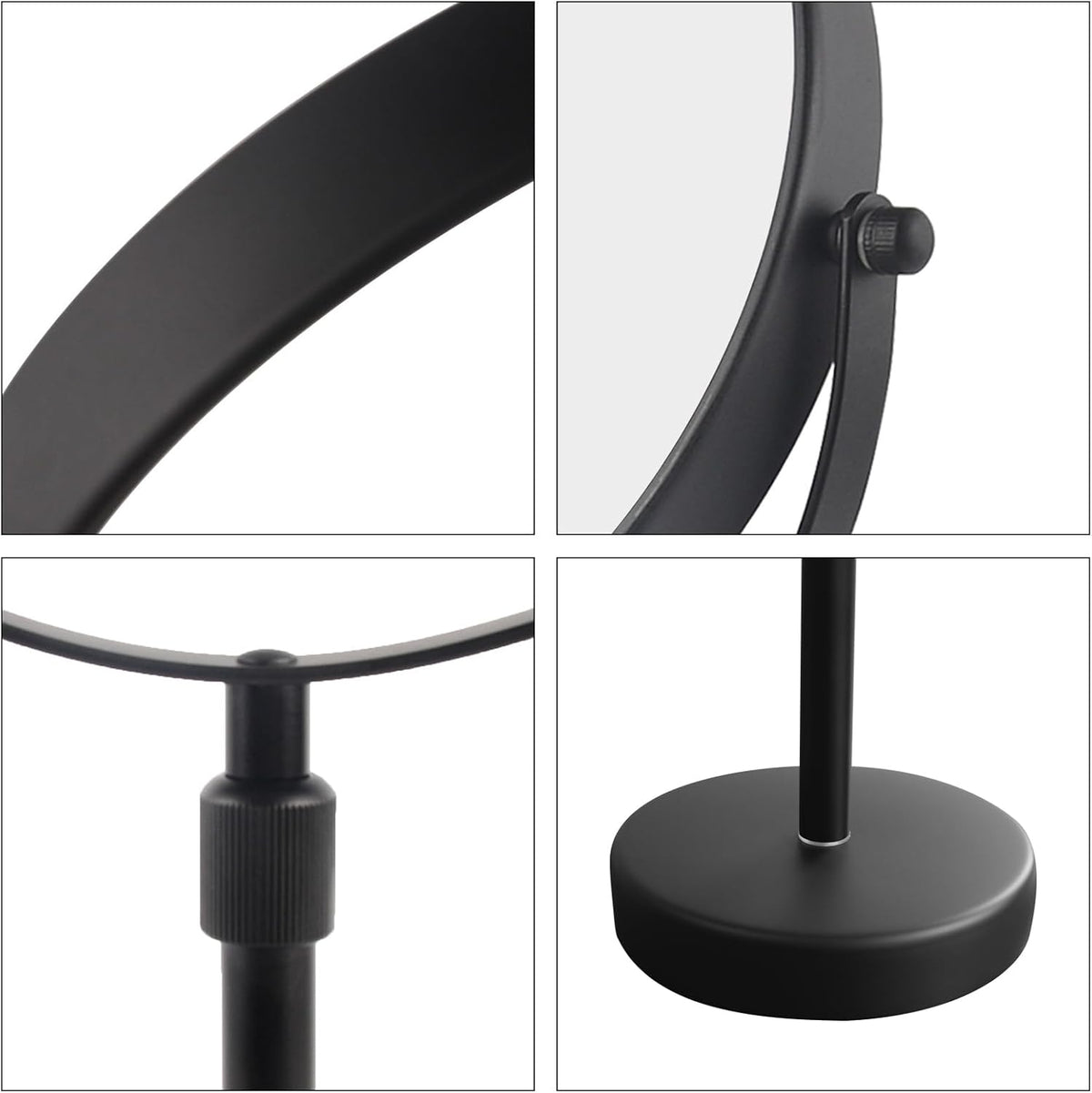 Nicesail Taller Tabletop Makeup Mirror, 8 Inch 5X Magnified, Matte Black