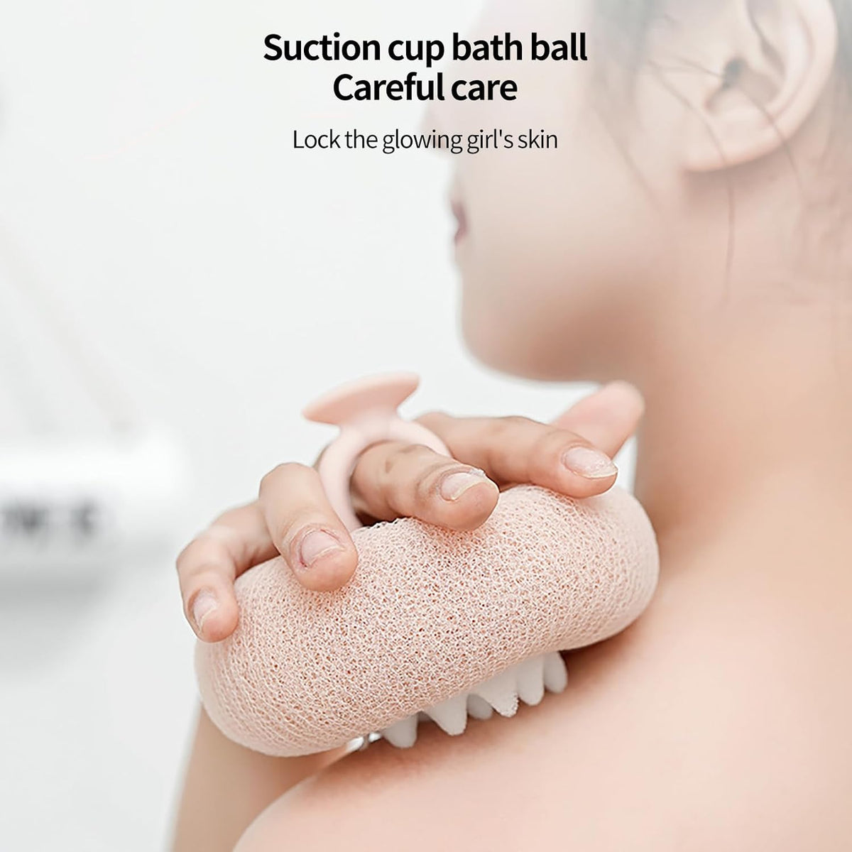 2-in-1 Sunflower Shower Sponge with Suction Cup | Exfoliating Bath Sponge for Soft Skin | Hypoallergenic & Eco-Friendly Body Scrubber for Spa-Like Luxury (Purple)