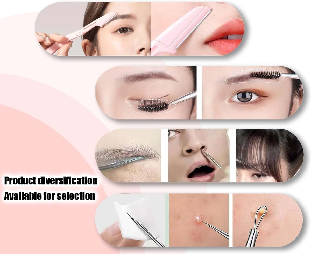 Tweezers for Women Facial Hair Eyebrow Kit Tweezer Set Black
