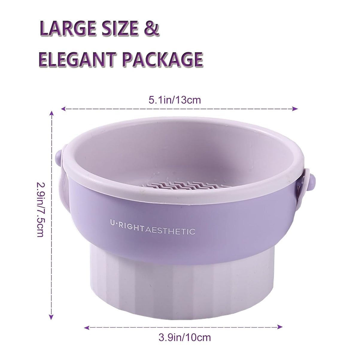 Makeup Brush Cleaner Mat 3 in 1 Make Up Brush Cleaning Bowl(Purple)