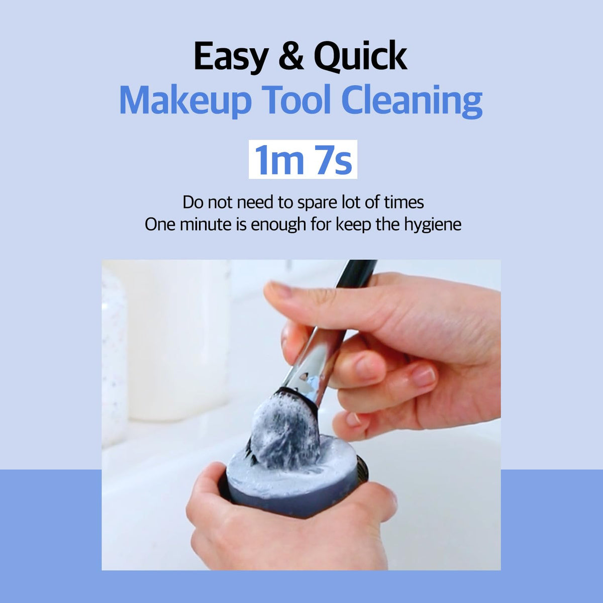 STUDIO17 Solid Makeup Brush Cleaner | Convenient Makeup Cleaner for Brushes & Puffs/Sponges | Makeup Tool Cleaner Made of Charcoal and Plant-Based Oils | Compact Size