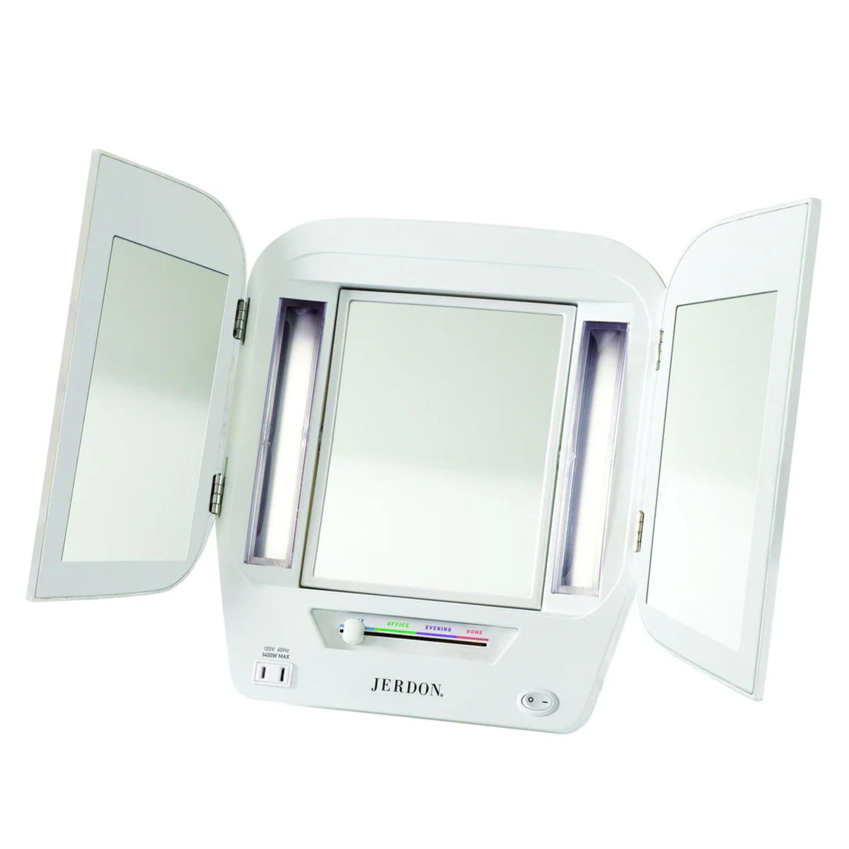 JERDON Lighted Makeup Mirror with 5X Magnification - White - JGL9W