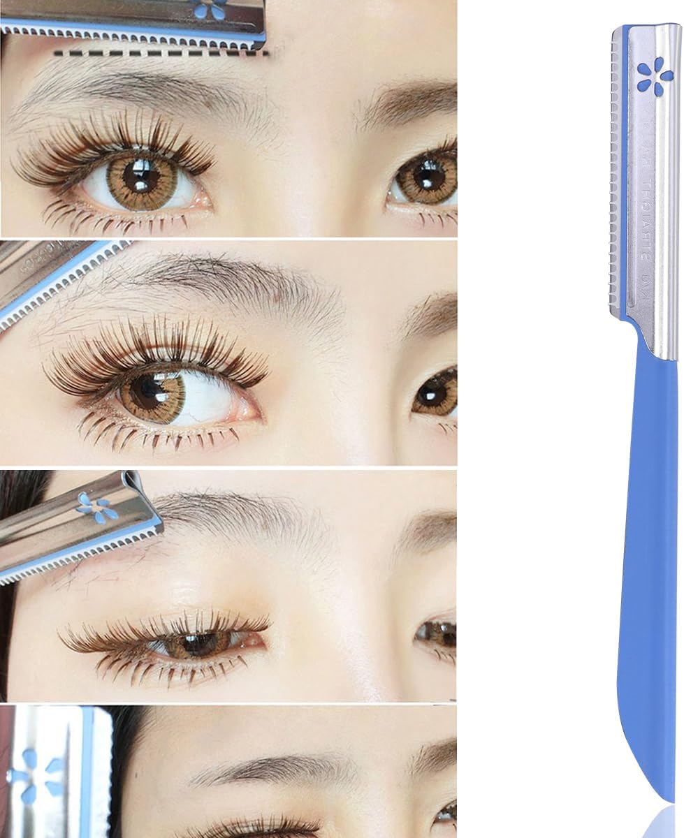 Tinksky 5pcs Eyebrow Shaper Razor Trimmer Shaver Hair Remover Set (Blue)